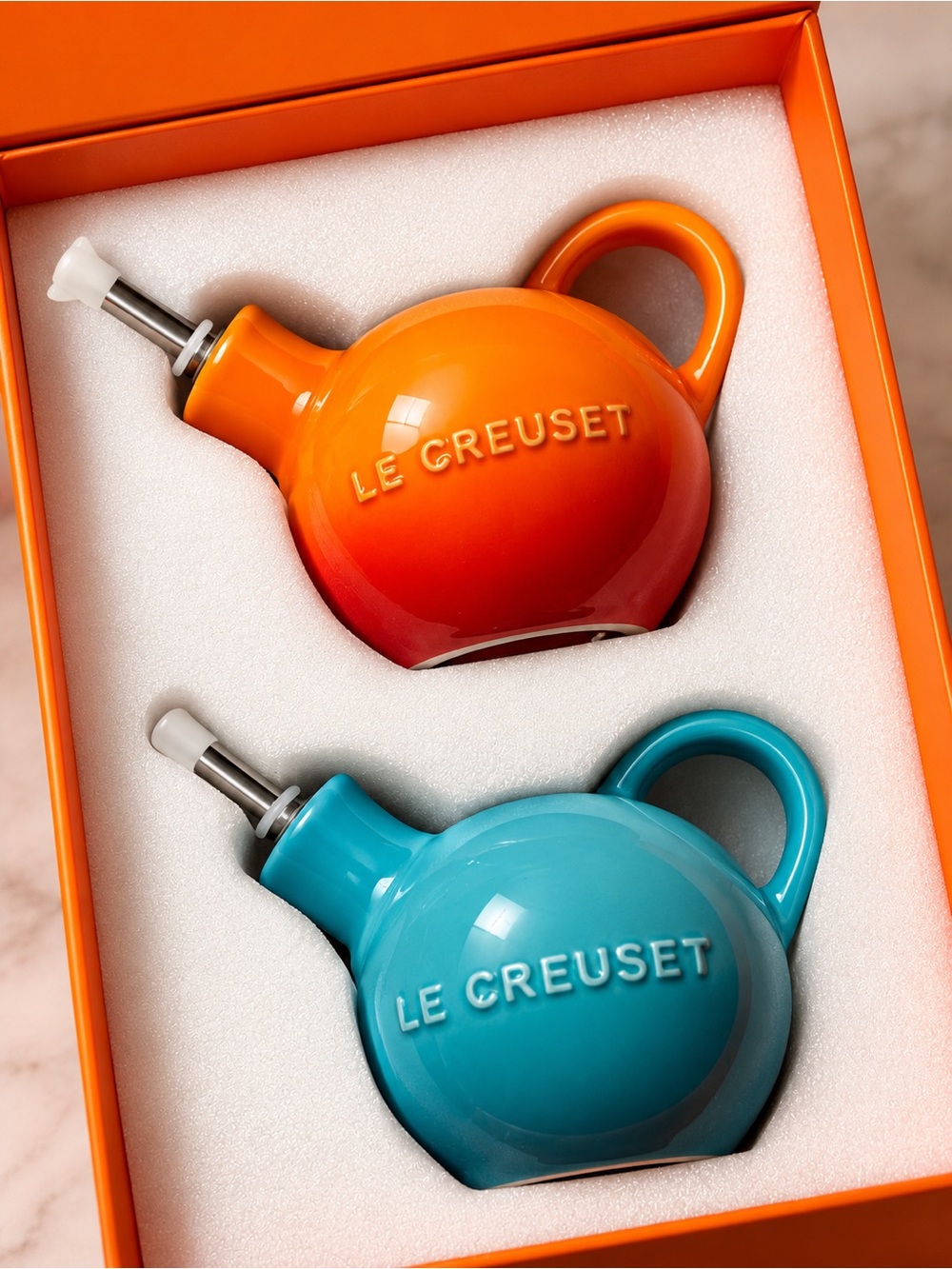 Le Creuset Ceramic Oil and Vinegar Bottle Set